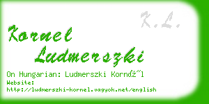 kornel ludmerszki business card
